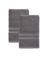 Set of Two Dark Gray Turkish Cotton 16" X 30" Hand Towels - HomeRoots - Flyclothing LLC