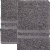 Set of Two Dark Gray Turkish Cotton 16" X 30" Hand Towels - HomeRoots - Flyclothing LLC