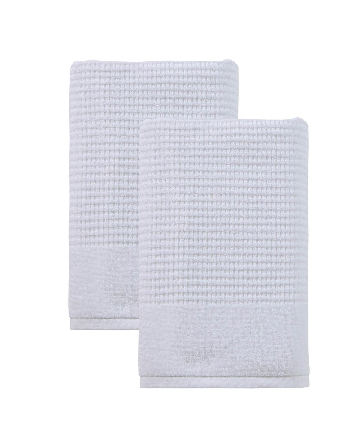 Set of Two White Polka Dots Turkish Cotton 27" X 54" Bath Towels - HomeRoots - Flyclothing LLC