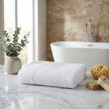 Set of Two White Polka Dots Turkish Cotton 27" X 54" Bath Towels - HomeRoots - Flyclothing LLC