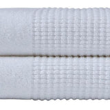 Set of Two White Polka Dots Turkish Cotton 27" X 54" Bath Towels - HomeRoots - Flyclothing LLC