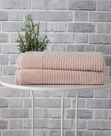 Set of Two Pink Polka Dots Turkish Cotton 27" X 54" Bath Towels - HomeRoots - Flyclothing LLC