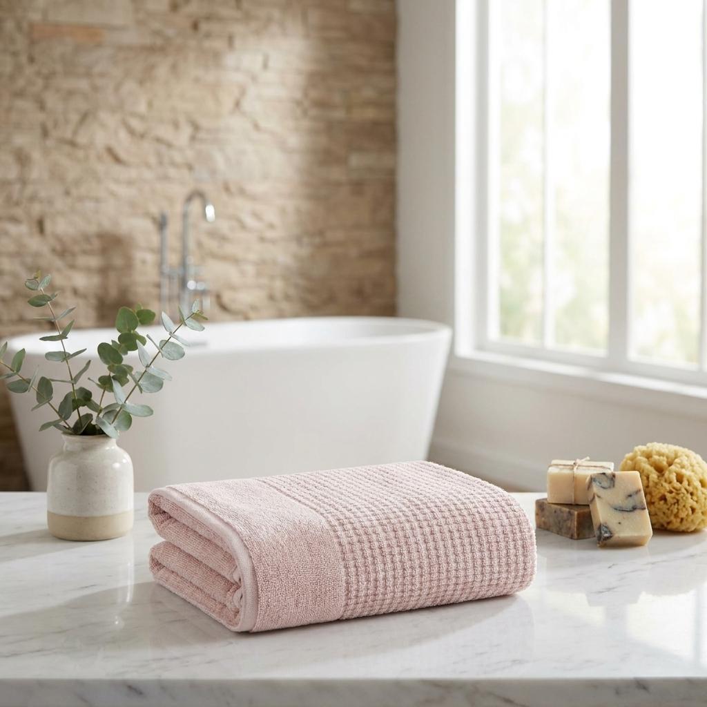 Set of Two Pink Polka Dots Turkish Cotton 27" X 54" Bath Towels - HomeRoots - Flyclothing LLC