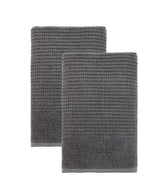 Set of Two Dark Gray Polka Dots Turkish Cotton 27" X 54" Bath Towels - HomeRoots - Flyclothing LLC