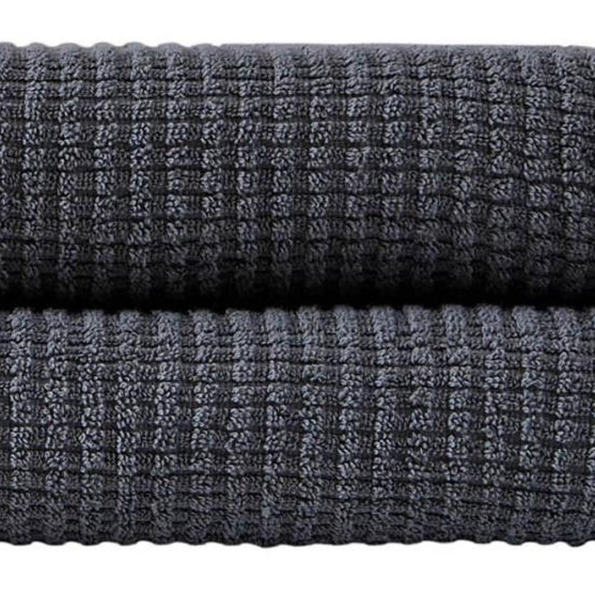 Set of Two Dark Gray Polka Dots Turkish Cotton 27" X 54" Bath Towels - HomeRoots - Flyclothing LLC