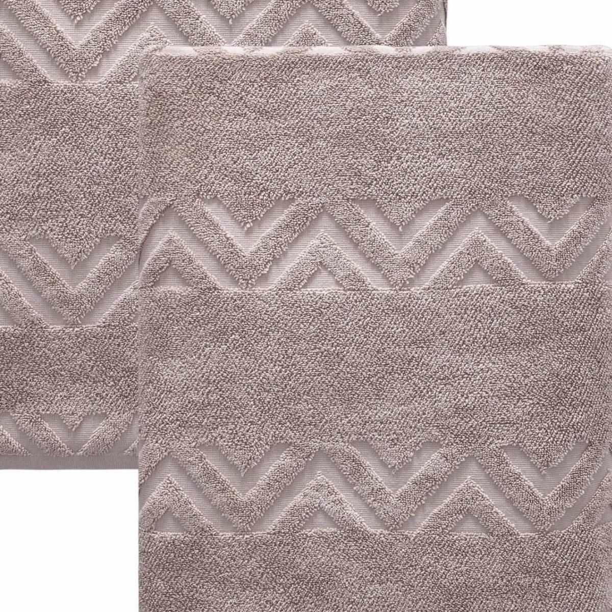 Set of Two Brown Geometric Turkish Cotton 40" X 70" Bath Sheet - HomeRoots - Flyclothing LLC