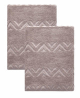 Set of Two Brown Geometric Turkish Cotton 27" X 54" Bath Towels - HomeRoots - Flyclothing LLC