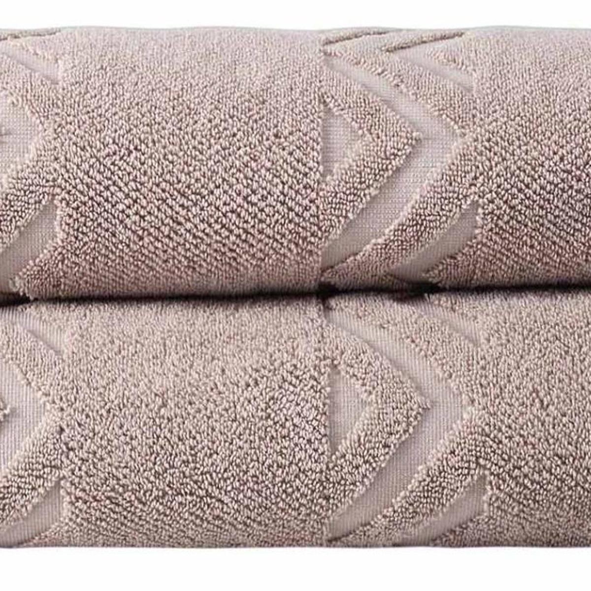 Set of Two Brown Geometric Turkish Cotton 27" X 54" Bath Towels - HomeRoots - Flyclothing LLC