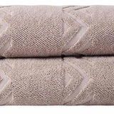Set of Two Brown Geometric Turkish Cotton 27" X 54" Bath Towels - HomeRoots - Flyclothing LLC