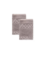 Set of Two Brown Geometric Turkish Cotton 16" X 30" Hand Towels - HomeRoots - Flyclothing LLC