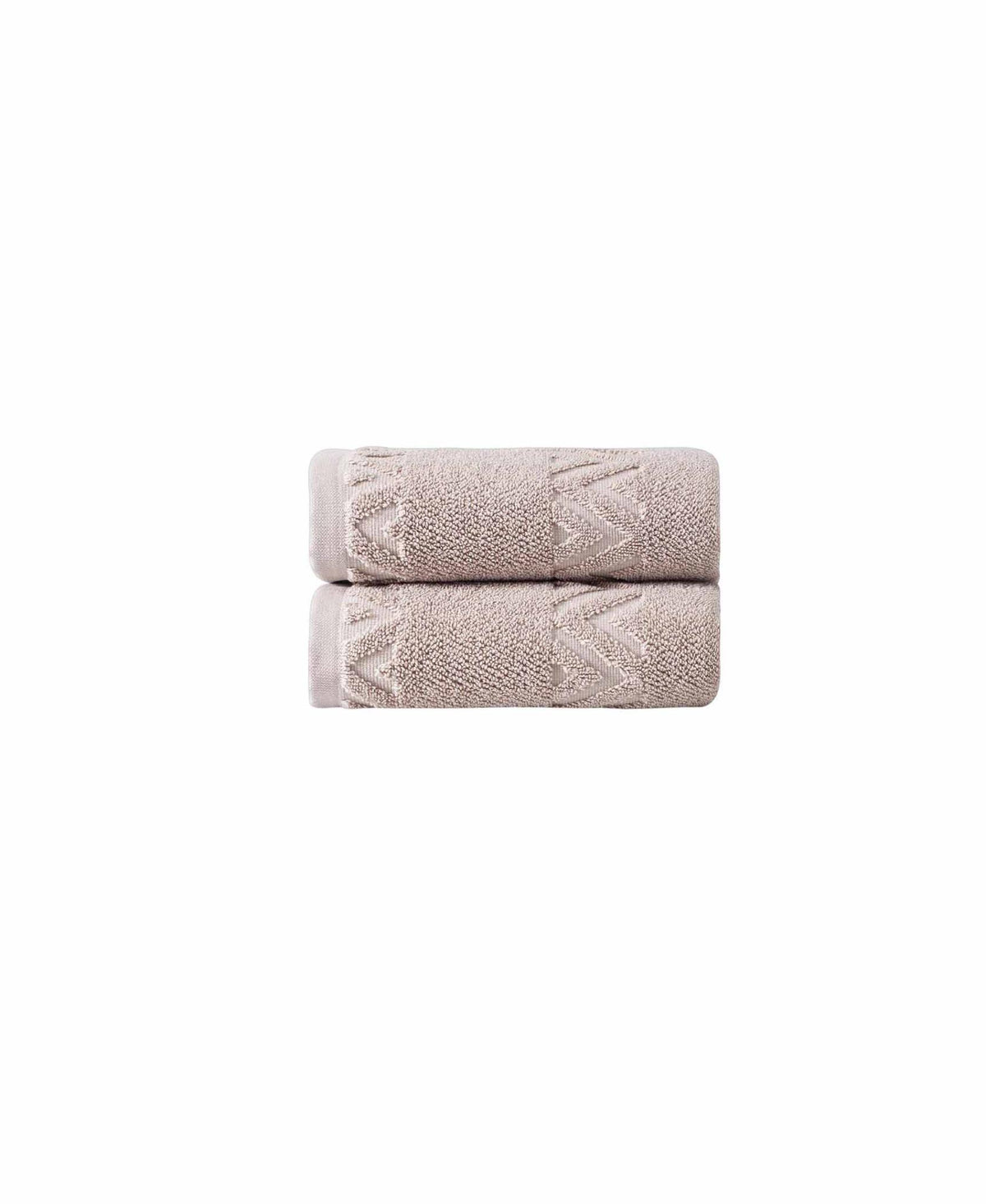 Set of Two Brown Geometric Turkish Cotton 16" X 30" Hand Towels - HomeRoots - Flyclothing LLC