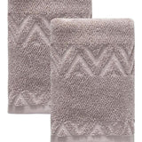 Set of Two Brown Geometric Turkish Cotton 16" X 30" Hand Towels - HomeRoots - Flyclothing LLC