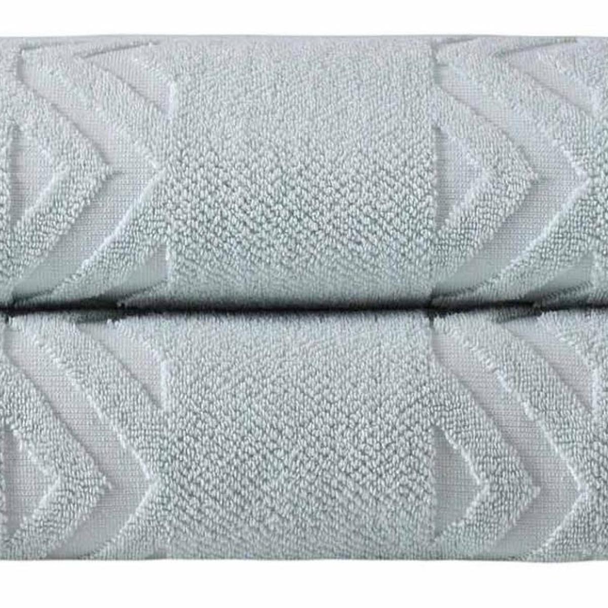 Set of Two Aqua Geometric Turkish Cotton 40" X 70" Bath Sheet - HomeRoots - Flyclothing LLC
