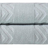 Set of Two Aqua Geometric Turkish Cotton 27" X 54" Bath Towels - HomeRoots - Flyclothing LLC