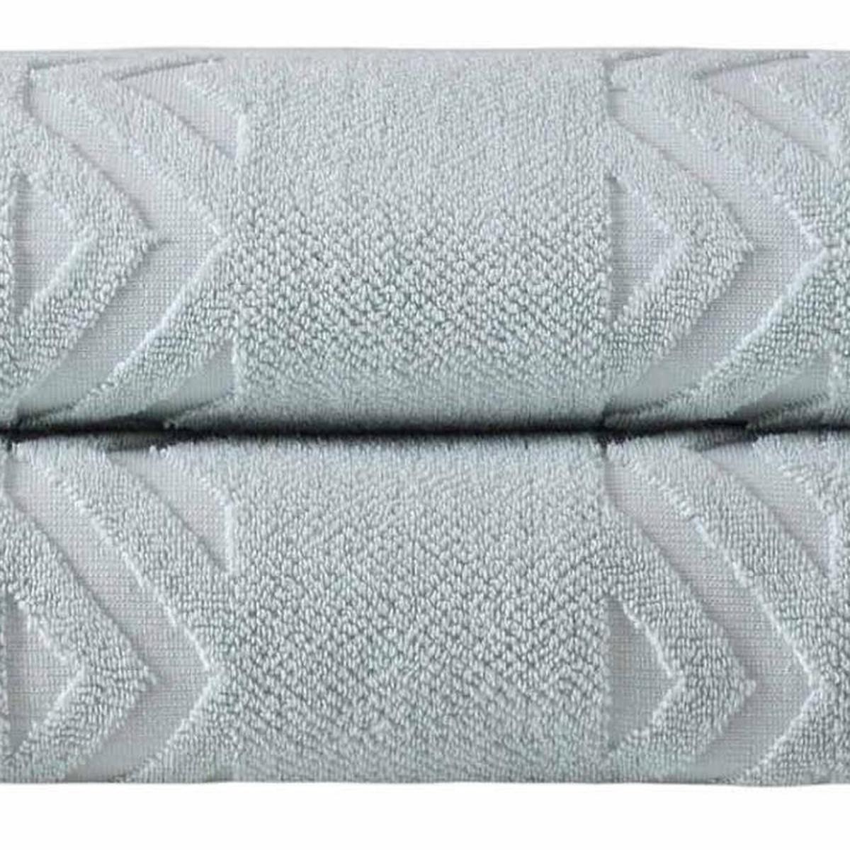 Set of Two Aqua Geometric Turkish Cotton 27" X 54" Bath Towels - HomeRoots - Flyclothing LLC