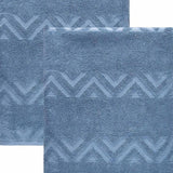Set of Two Blue Geometric Turkish Cotton 40" X 70" Bath Sheet - HomeRoots - Flyclothing LLC