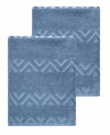 Set of Two Blue Geometric Turkish Cotton 40" X 70" Bath Sheet - HomeRoots - Flyclothing LLC