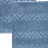 Set of Two Blue Geometric Turkish Cotton 27" X 54" Bath Towels - HomeRoots - Flyclothing LLC