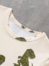 Children's Dinosaur Print Short Sleeve Tee and Shorts Set - Trendsi - Flyclothing LLC