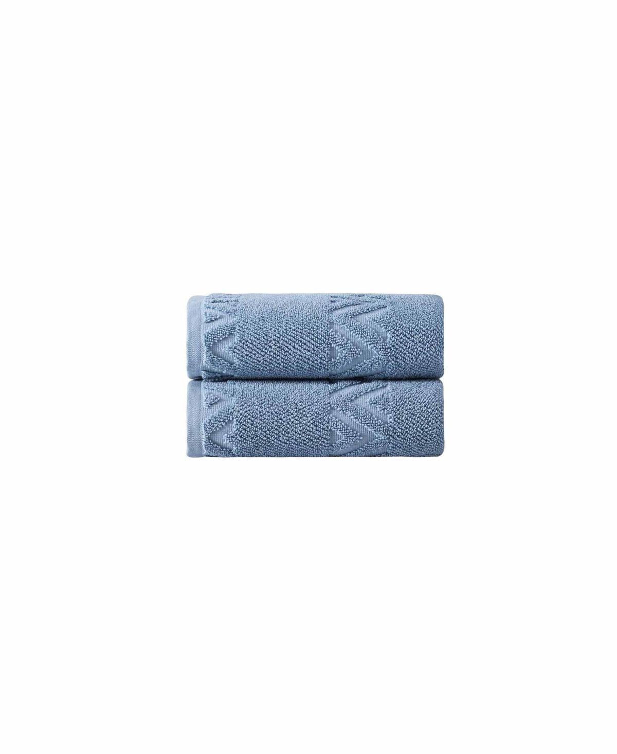 Set of Two Blue Geometric Turkish Cotton 16" X 30" Hand Towels - HomeRoots - Flyclothing LLC