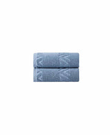 Set of Two Blue Geometric Turkish Cotton 16" X 30" Hand Towels - HomeRoots - Flyclothing LLC