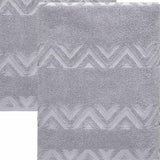 Set of Two Light Gray Geometric Turkish Cotton 27" X 54" Bath Towels - HomeRoots - Flyclothing LLC