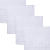 Set of Four White Greek Key Turkish Cotton 40" X 60" Bath Sheet - HomeRoots - Flyclothing LLC