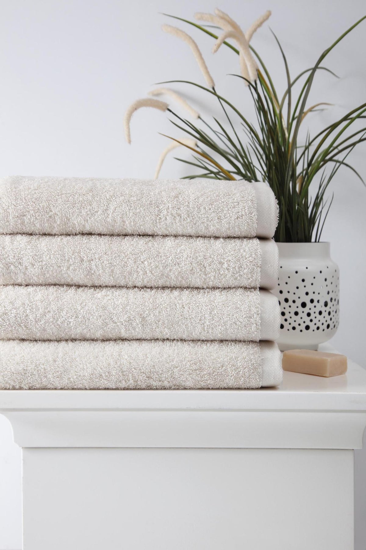 Set of Four Beige Turkish Cotton 27" X 54" Bath Towels - HomeRoots - Flyclothing LLC