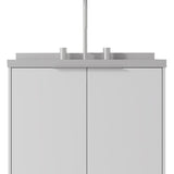 24" White Wood Floating Double Door Bathroom Vanity With Sink - HomeRoots - Flyclothing LLC