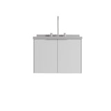 24" White Wood Floating Double Door Bathroom Vanity With Sink - HomeRoots - Flyclothing LLC