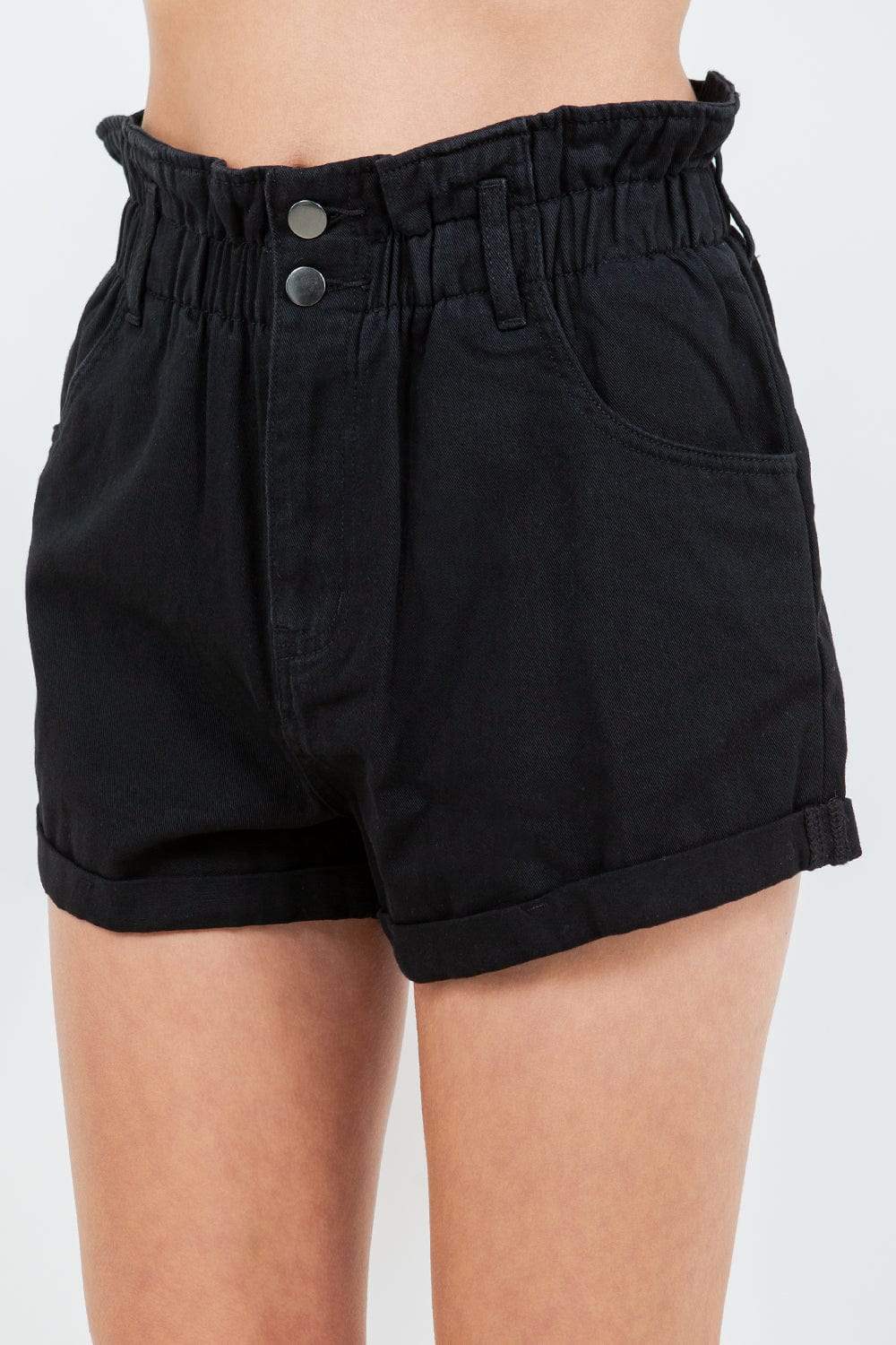American Bazi High Waist Paper Bag Shorts - Trendsi - Flyclothing LLC