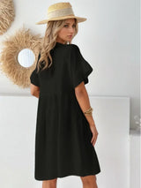 Round Neck Short Sleeve Mini Dress - Trendsi - Flyclothing LLC