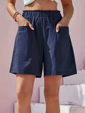 Full Size Pocketed Elastic Waist Shorts - Trendsi - Flyclothing LLC