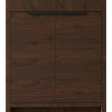 24" Brown Wood Freestanding Double Door Bathroom Vanity With White Sink - HomeRoots - Flyclothing LLC