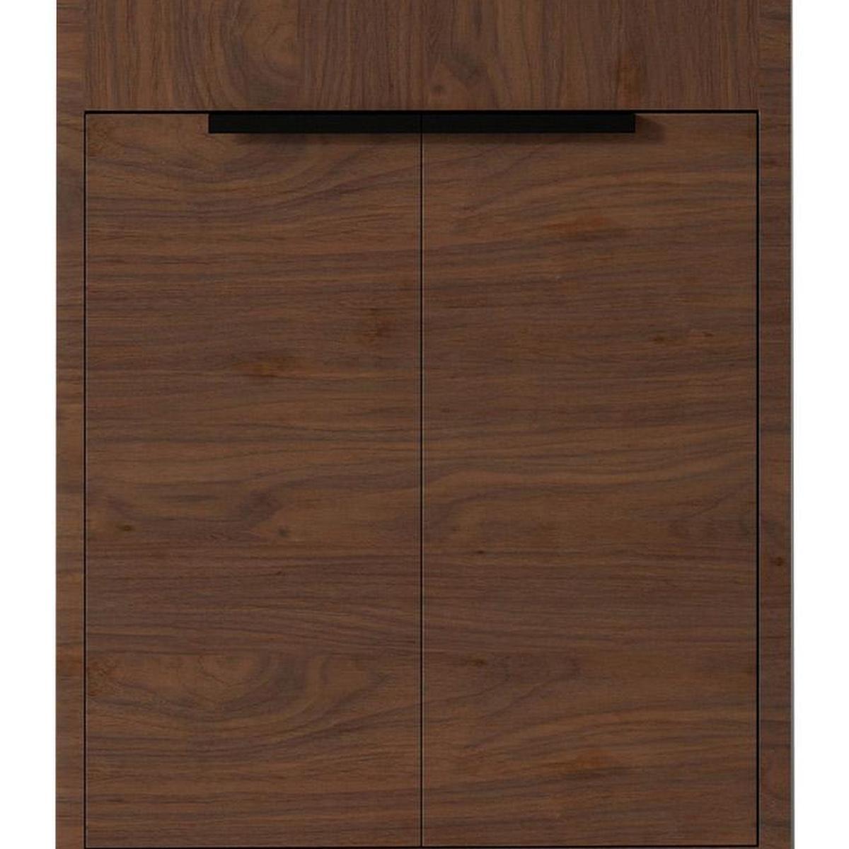 24" Brown Wood Freestanding Double Door Bathroom Vanity With White Sink - HomeRoots - Flyclothing LLC