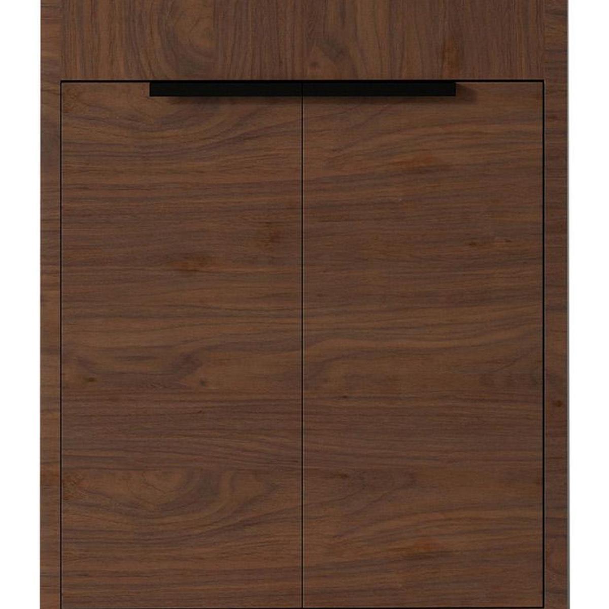 24" Brown Wood Freestanding Double Door Bathroom Vanity With White Sink - HomeRoots - Flyclothing LLC