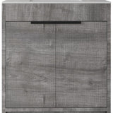 30" Gray Wood Freestanding Double Door Bathroom Vanity With White Sink - HomeRoots - Flyclothing LLC