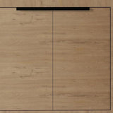 30" Brown Wood Freestanding Double Door Bathroom Vanity With White Sink - HomeRoots - Flyclothing LLC