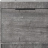 36" Gray Wood Freestanding Double Door Bathroom Vanity With White Sink - HomeRoots - Flyclothing LLC