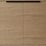 36" Brown Wood Freestanding Double Door Bathroom Vanity With White Sink - HomeRoots - Flyclothing LLC