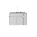 30" White Wood Floating Double Door Bathroom Vanity With Sink - HomeRoots - Flyclothing LLC