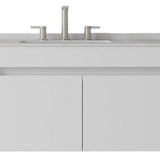 36" White Wood Floating Double Door Bathroom Vanity With Sink - HomeRoots - Flyclothing LLC