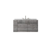 36" Gray Wood Floating Double Door Bathroom Vanity With White Sink - HomeRoots - Flyclothing LLC