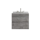24" Gray Wood Floating Bathroom Vanity With White Sink And Two Drawers - HomeRoots - Flyclothing LLC