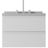 24" White Wood Floating Bathroom Vanity With Sink And Two Drawers - HomeRoots - Flyclothing LLC