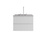24" White Wood Floating Bathroom Vanity With Sink And Two Drawers - HomeRoots - Flyclothing LLC