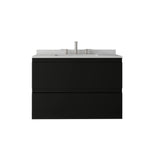 30" Black Wood Floating Bathroom Vanity With White Sink And Two Drawers - HomeRoots - Flyclothing LLC