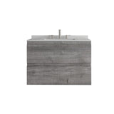 30" Gray Wood Floating Bathroom Vanity With White Sink And Two Drawers - HomeRoots - Flyclothing LLC