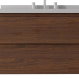 30" Brown Wood Floating Bathroom Vanity With White Sink And Two Drawers - HomeRoots - Flyclothing LLC