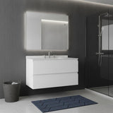 36" White Wood Floating Bathroom Vanity With Sink And Two Drawers - HomeRoots - Flyclothing LLC